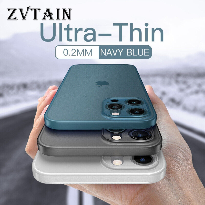 Ultra Thin Matte Phone Case For iPhone 12 13 Pro Max 12 13 mini 11 Pro Max X XR XS Max 7 8 Plus SE 2020 Lens Full Cover Shockproof Frosted Case