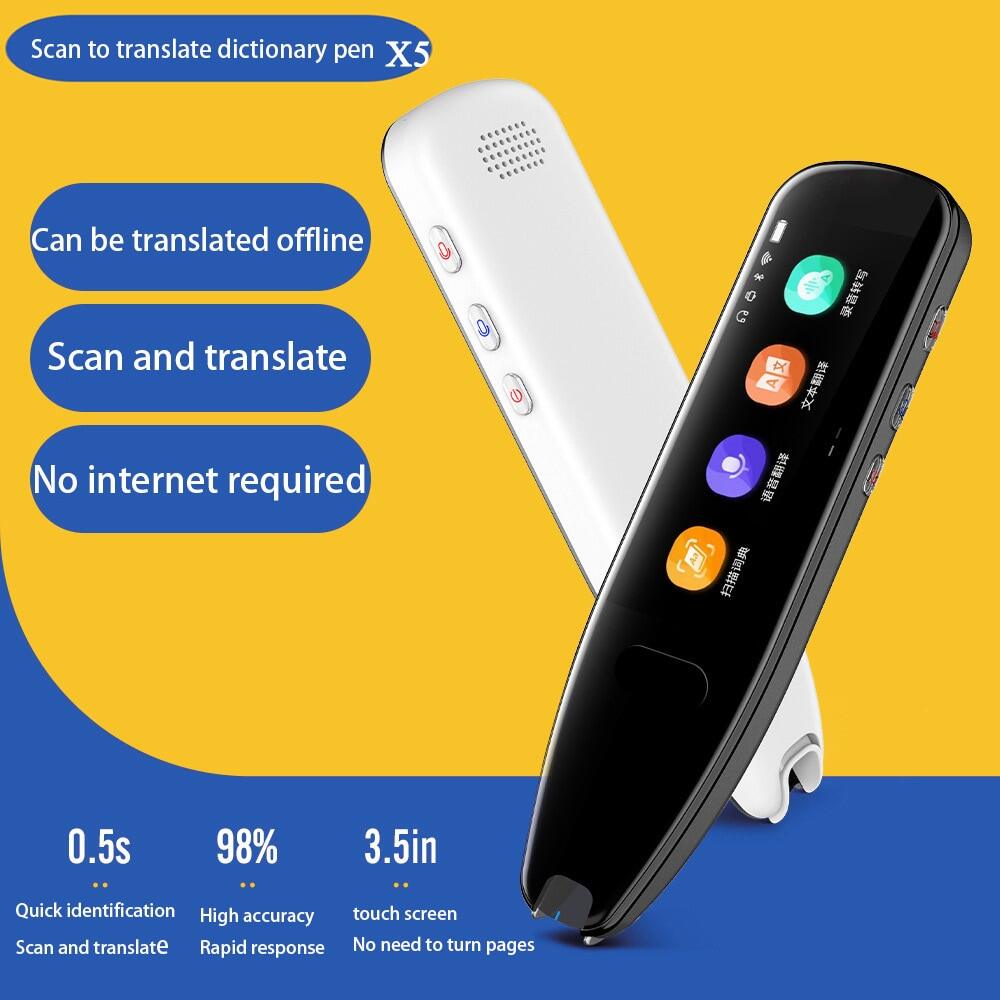 ปากกาแปลภาษาอัจฉริยะ112ภาษา,เครื่องแปลภาษาแบบออฟไลน์หน้าจอ3.5นิ้ว + ปากกาแปล  Wifi ปากกาแปลภาษาด้วยการสแกนเคสป้องกัน X5 - Anchanmaomaoyi - Thaipick