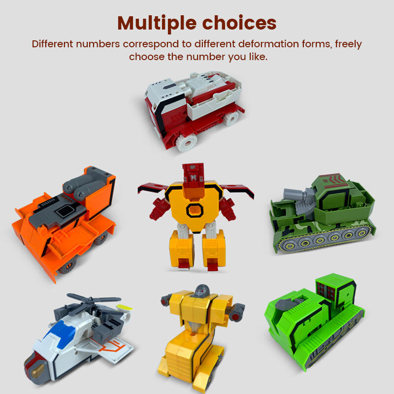 ELALA Blind Box Randomly Box Assemble Building Blocks Action Figure Robots Transformation Car Deform Number Letters Alphabet Math Toys