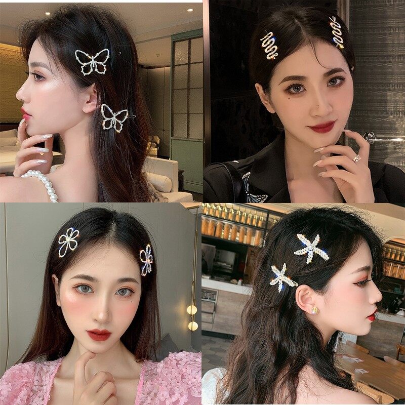Luxurious Sparkling Pearl Hair Clips