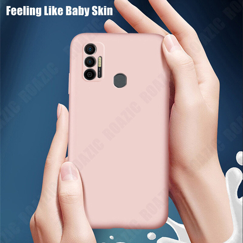 ROAZIC For Tecno Spark 7 7 Pro Case Soft Liquid Silicone Phone Casing Camera Protection Shockproof Luxury Cover