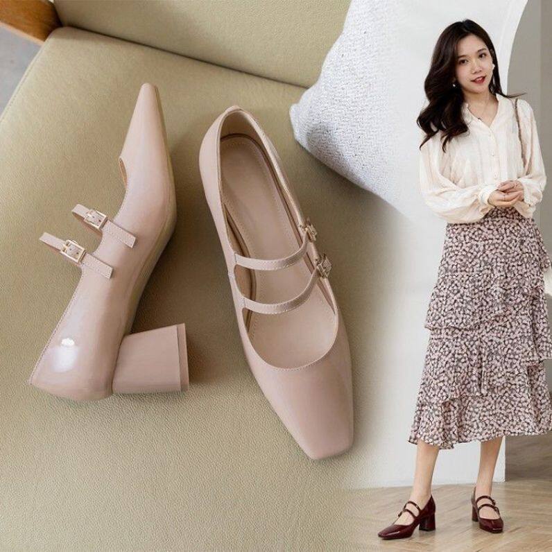 Vintage Mary Janes Giày Cao Gót Nữ Giày Nữ Giày Nữ Giày Đi Học Giày Búp Bê Cho Nữ Giày Đế Bằng Ba Lê Cho Nữ Giảm Giá 090119 giá rẻ