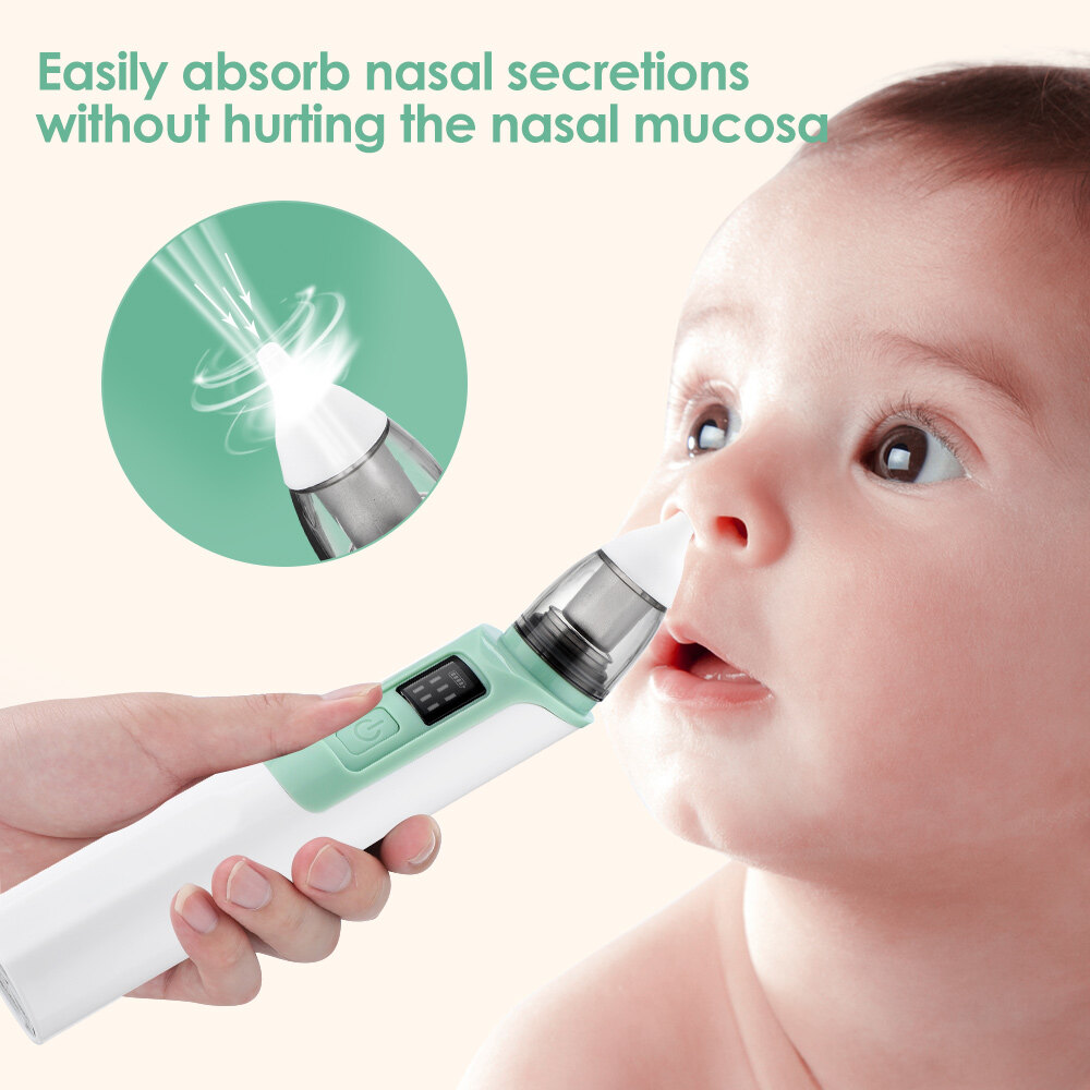 Baby Nasal Aspirator Electric Safe Hygienic Nose Cleaner Silent Silicone Snot Sucker For Newborn Infant Toddler Child