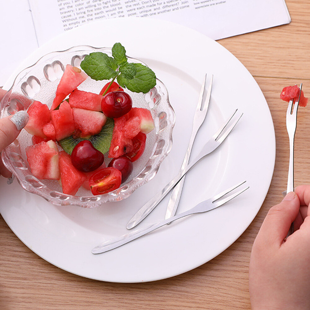 Stainless Steel Fruit Fork /Cake Snack Dessert Salad Flatware Fork /Cutlery Set Flatware Dessert Forks for Home, Kitchen or Restaurant