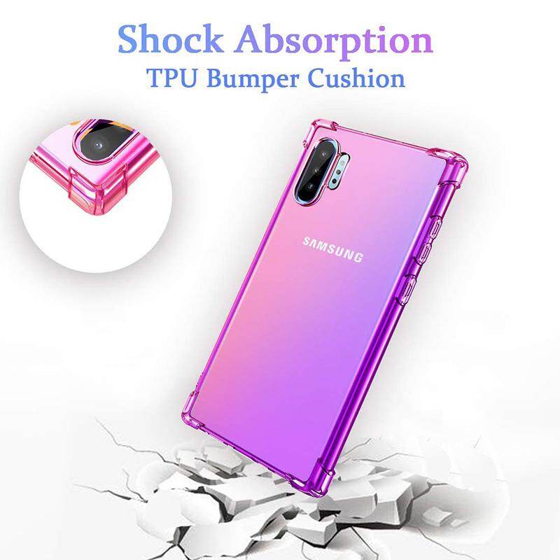 Ốp bảo vệ chất liệu TPU thiết kế màu sáng tối bốn góc chống sốc cho Samsung Galaxy Note 10 Plus