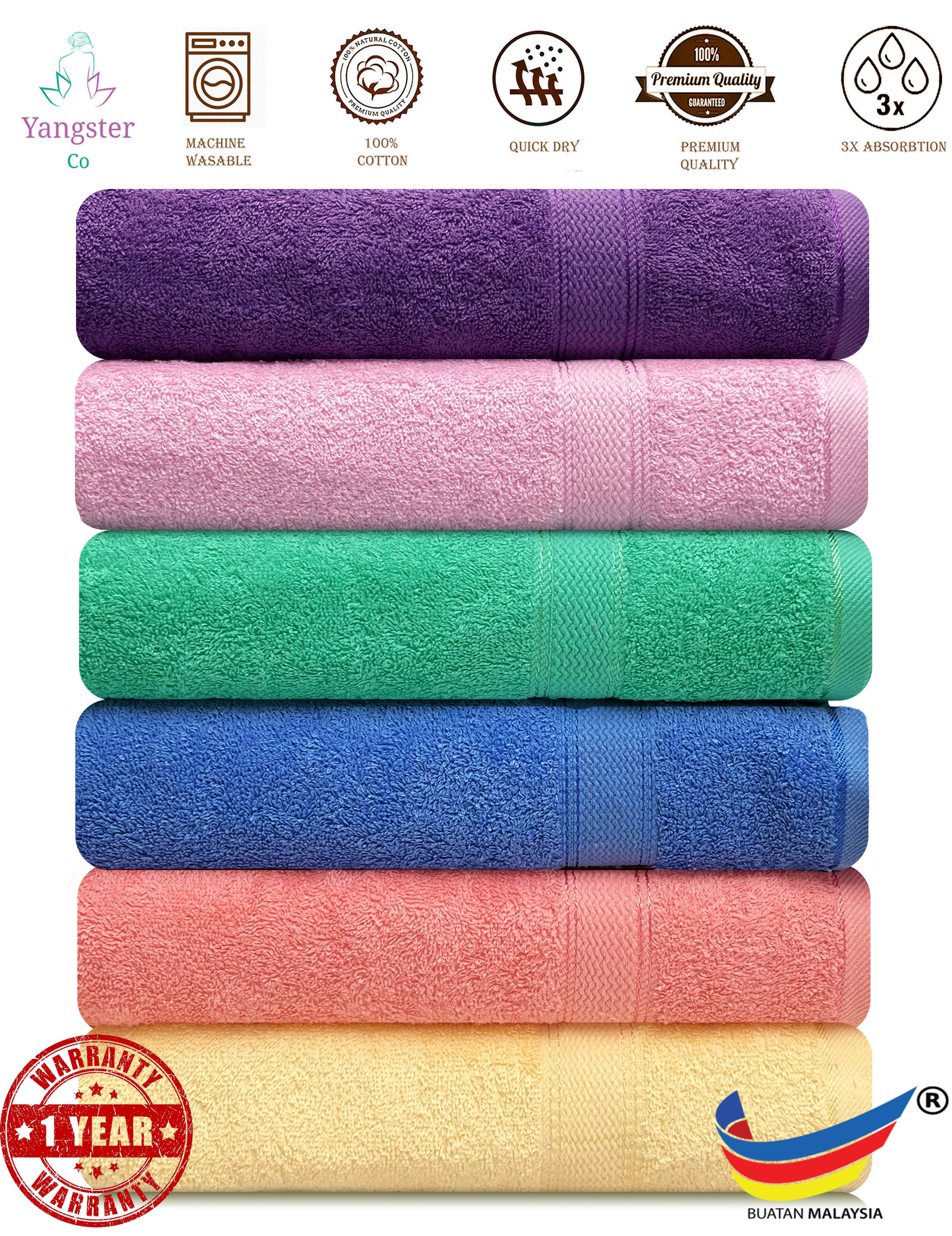330g High Quality Bath Towels 68cm X 132cm Will Not Drop Color Very Valuable High Absorption 1 Year Waranty Tuala Mandi Towel Bath Towel Baby Towel For Man Towel For Women 70