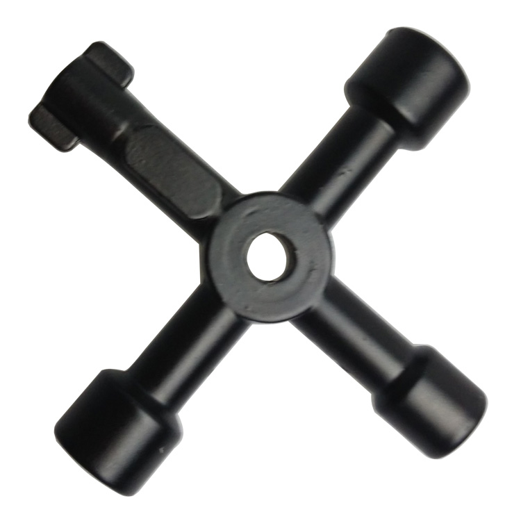 4 Way Universal Cross Triangle Wrench KEY for Train Electrical Elevator Cabinet Valve Alloy Triangle Cross Triangle KEY