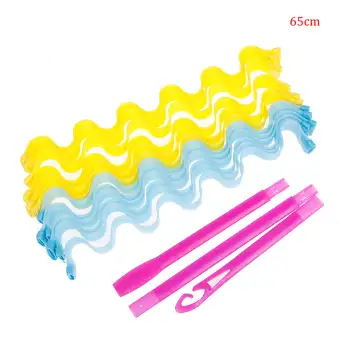 12pcs Portable Magic Long Hair Curlers Curl Maker Rollers Spiral