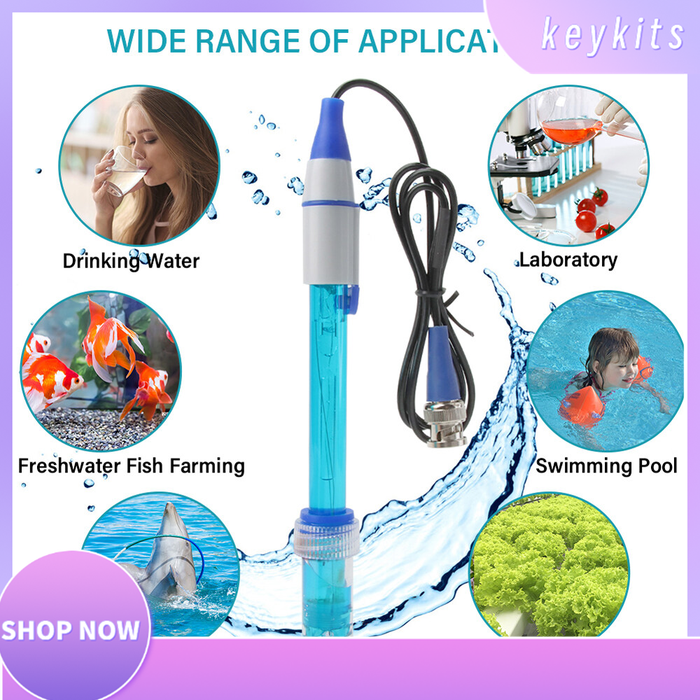Keykits-PH Replacement Probe Aquarium Hydroponic Laboratory Electrode PH Meter Probe BNC Connector PH Meter Sensor