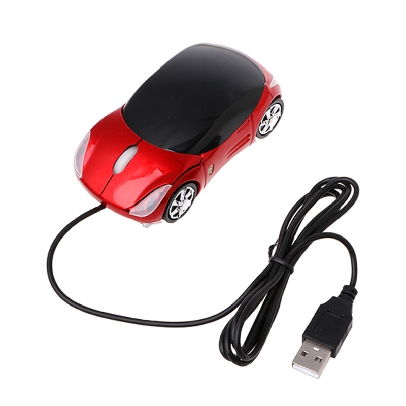 1000DPI Mini Car shape USB optical wired innovative 2 headlights mouse for PC Laptop Computer
