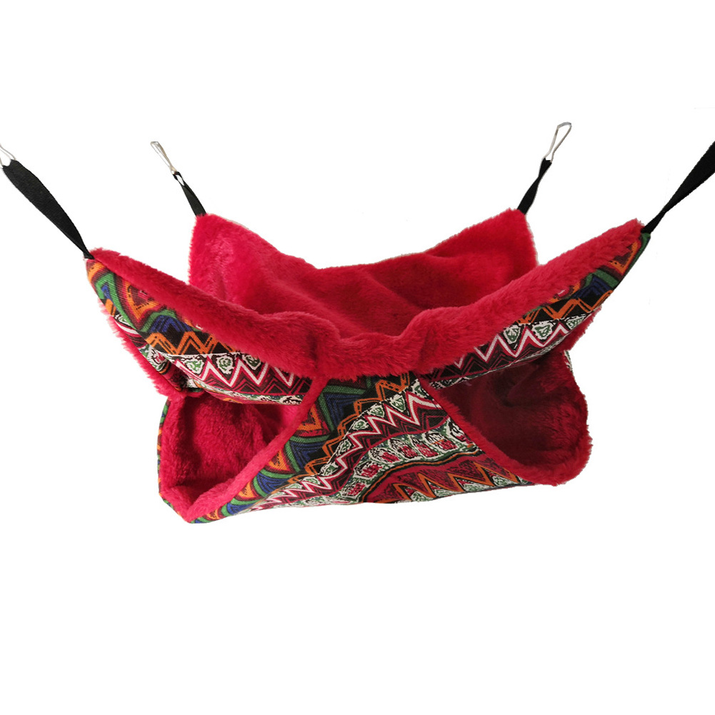 Warm Double Layer Hammock Hanging Plush Sleeping Bag for Squirrel Sugar Glider