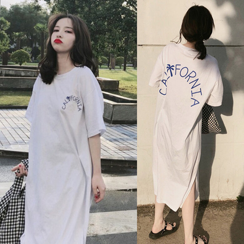 Hàn Quốc Taishengniao thời trang mới dài hơn đầu gối pyjama cho phụ nữ lỏng lẻo cộng với kích thước nhà ăn mặc pyjama cho phụ nữ bên ngoài