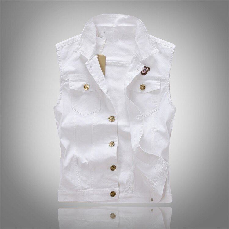 White Jean Jacket Vest - Best Price in 