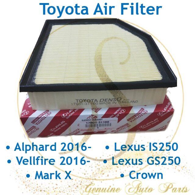 (100% Original) TOYOTA Air Filter ALPHARD/VELLFIRE(AGH30) MARK X(X130 ...