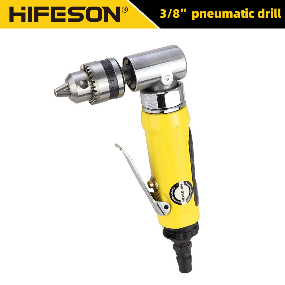 HIFESON Right Angle 90° Air Drill Pneumatic High-speed 1/4 Mini Air Drill  Corner Drilling Machine Elbow Pneumatic Drill Drilling tool
