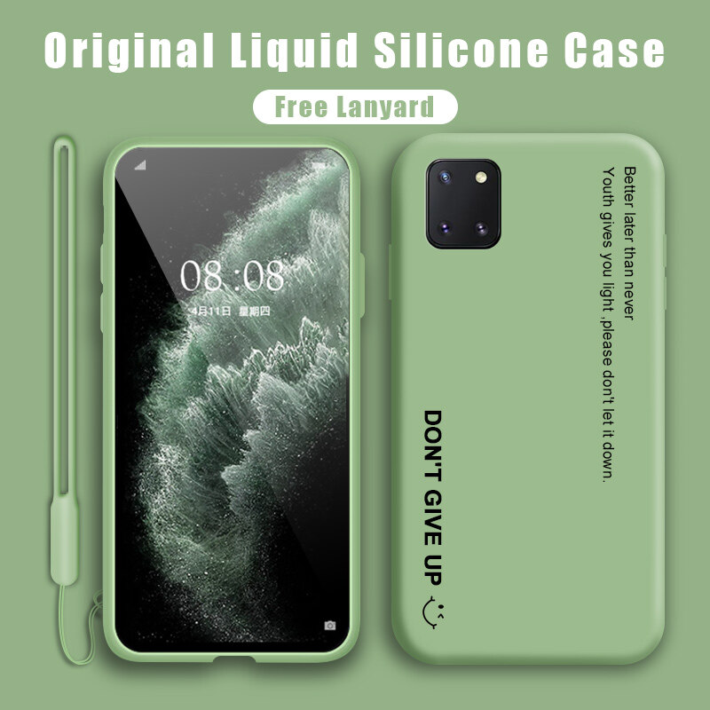 Hontinga For Samsung Galaxy Note 10 Lite Handphone Case Soft Liquid Silicone Casing Full Cover Shockproof Personalized Slogan Tag Protection Phone Case