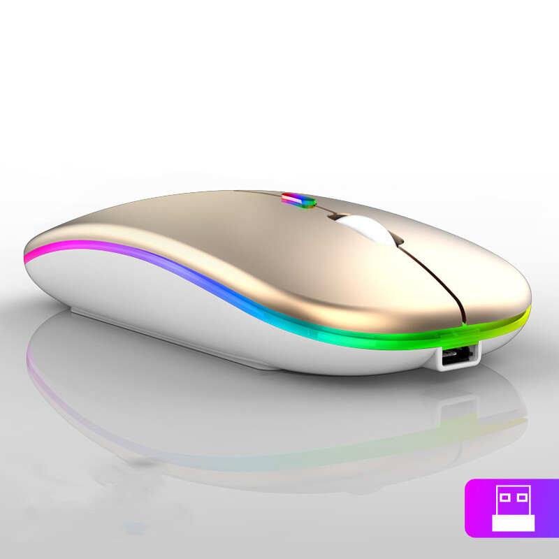 Wireless Bluetooth Mouse Silent Computer Mouse Rechargeable Ergonomic with Led Backlit for Laptop