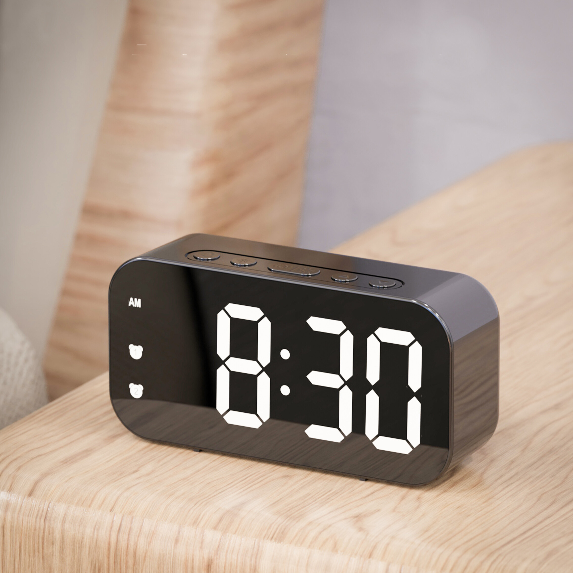 YONUO Simple LED electronic alarm clock clock student plug-in dual-purpose small alarm clock digital clock voice activated temperature clock