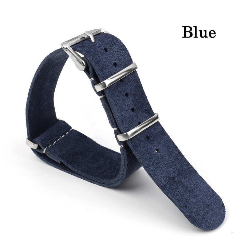 Retro Suede Leather Watch Bracelet 18mm 20mm 22mm 24mm Steel Buckle Watch Band Replacement Wristband Soft Genuine Leather Strap
