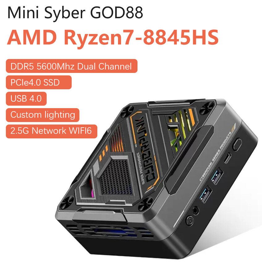 TBao Mini PC AMD Ryzen 7 8845HS DDR5 5600Mhz RAM M.2 NVME PCIe4 USB4  Windows Pro 11 RGB Triple Display WiFi6 BT5.2 2.5Gbps | Lazada Singapore