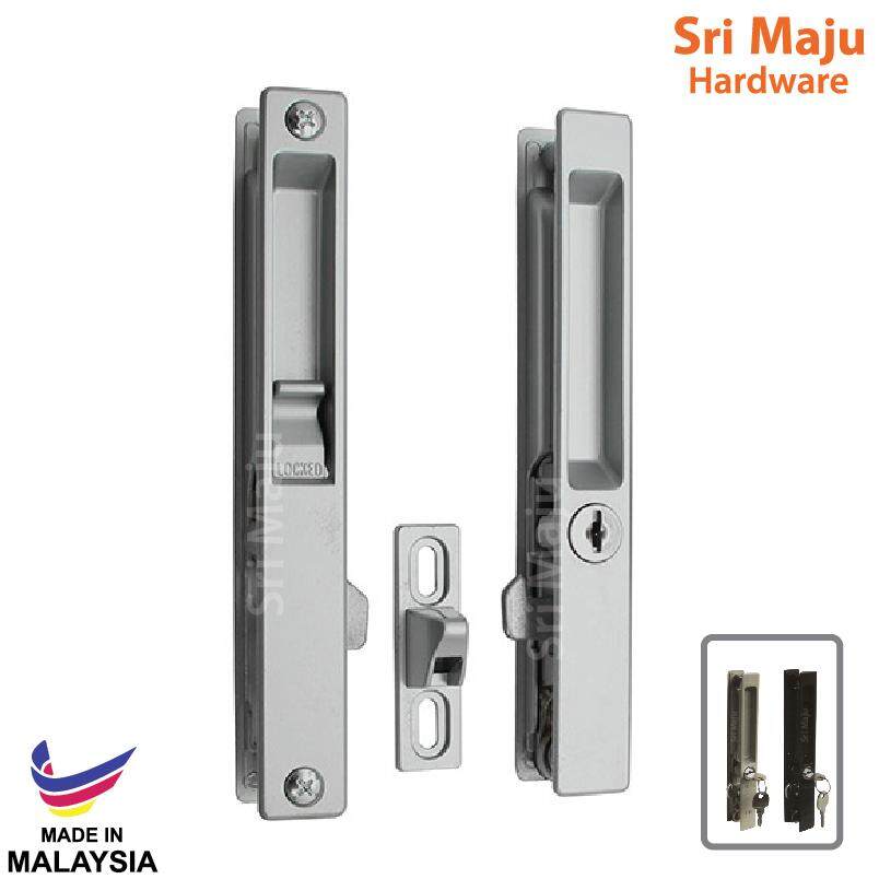 Maju Fuda A6 Slide Door Handle Lock Silver Brown 25mm 32mm Sliding Hook - Glass Door Lock Set Malaysia Maju Fuda A6 Slide Door Handle Lock Silver Brown 25mm 32mm Sliding Hook - Glass Door Lock Set Malaysia