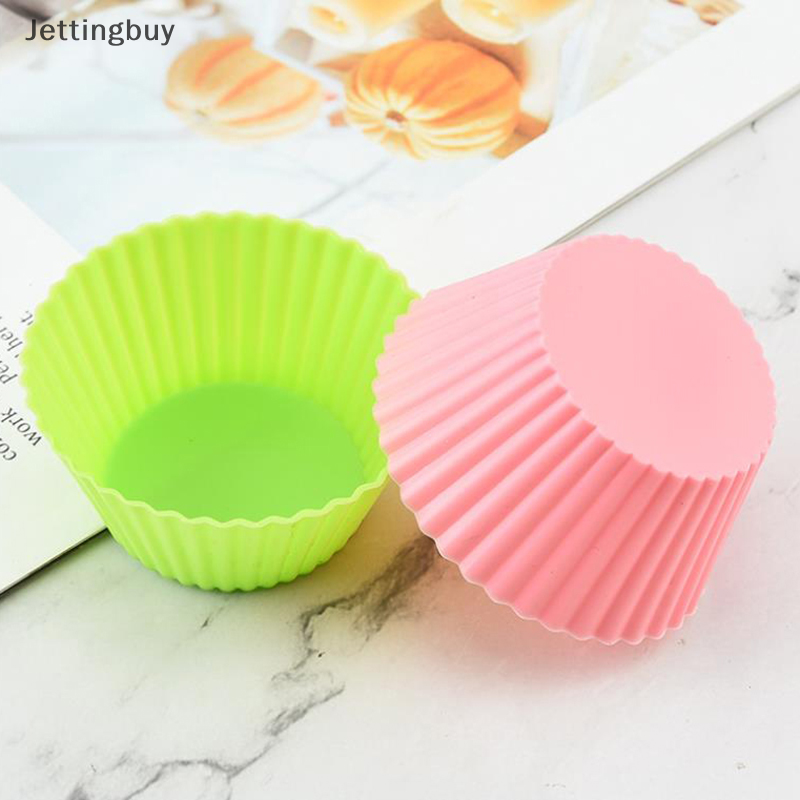 【Jettingbuy】 Flash Sale 7pcs Set Silicone Cake Mold Muffin Cupcake Baking Molds DIY Cake Decorating Tools