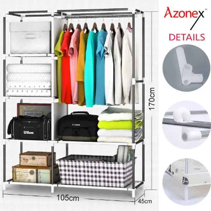 Wardrobe Almari Baju Rak Clothes Organization Storage Rack Wardrobe Almari Baju Rak Clothes