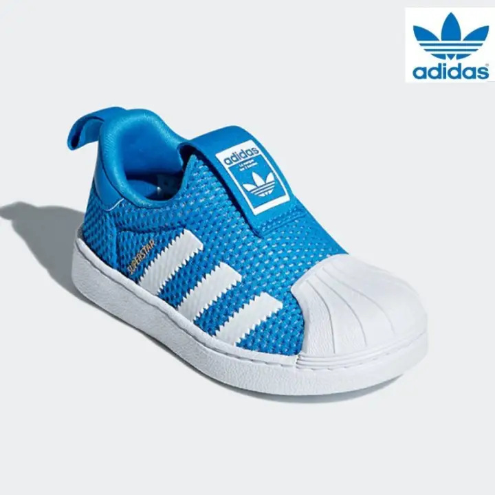 adidas originals superstar slip on kids Blue