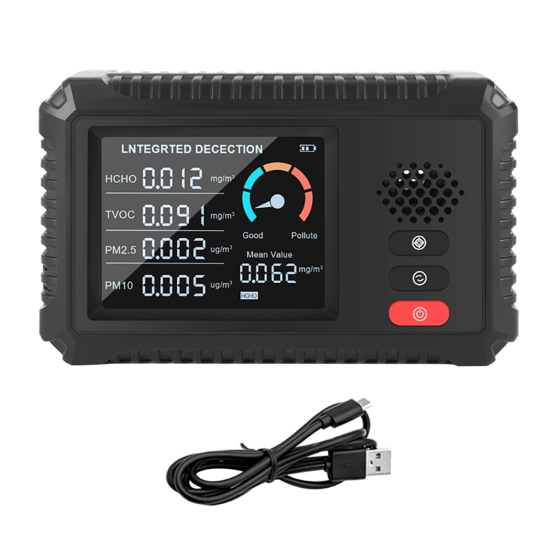 Formaldehyde Detector Air Quality Monitor Indoor Portable Display Air Pollution Meter TVOC/HCHO/PM2.5/PM10 Sensor