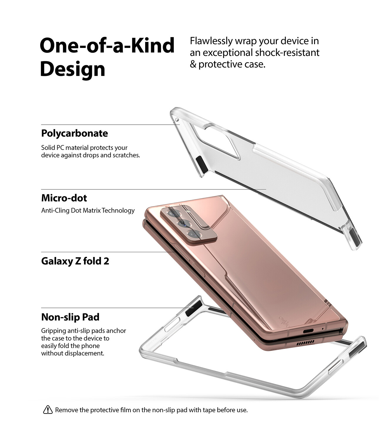 Ringke Slim Case Designed for Galaxy Z Fold 2 (2020) Matte Clear