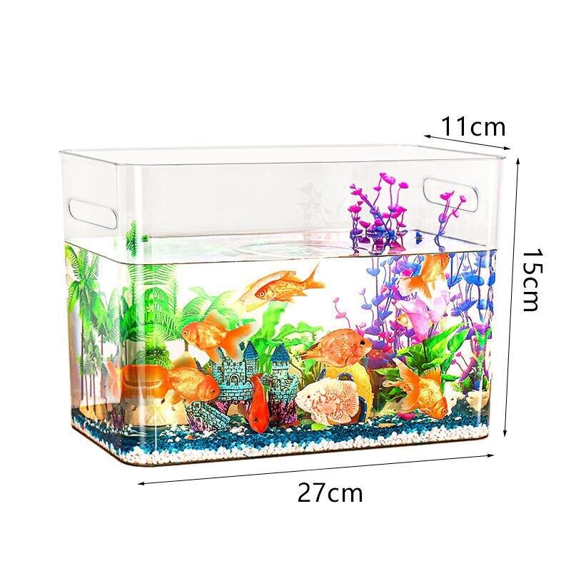 Ready Stock Desktop Storage Box Fish Tank Plastic Living Room Small 