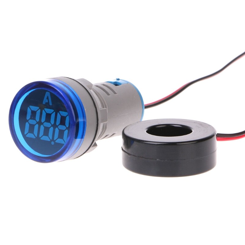 Ampe kế kỹ thuật số ac220v 22mm, máy đo giám sát dòng điện 0-100a, đèn tín hiệu ampe kế