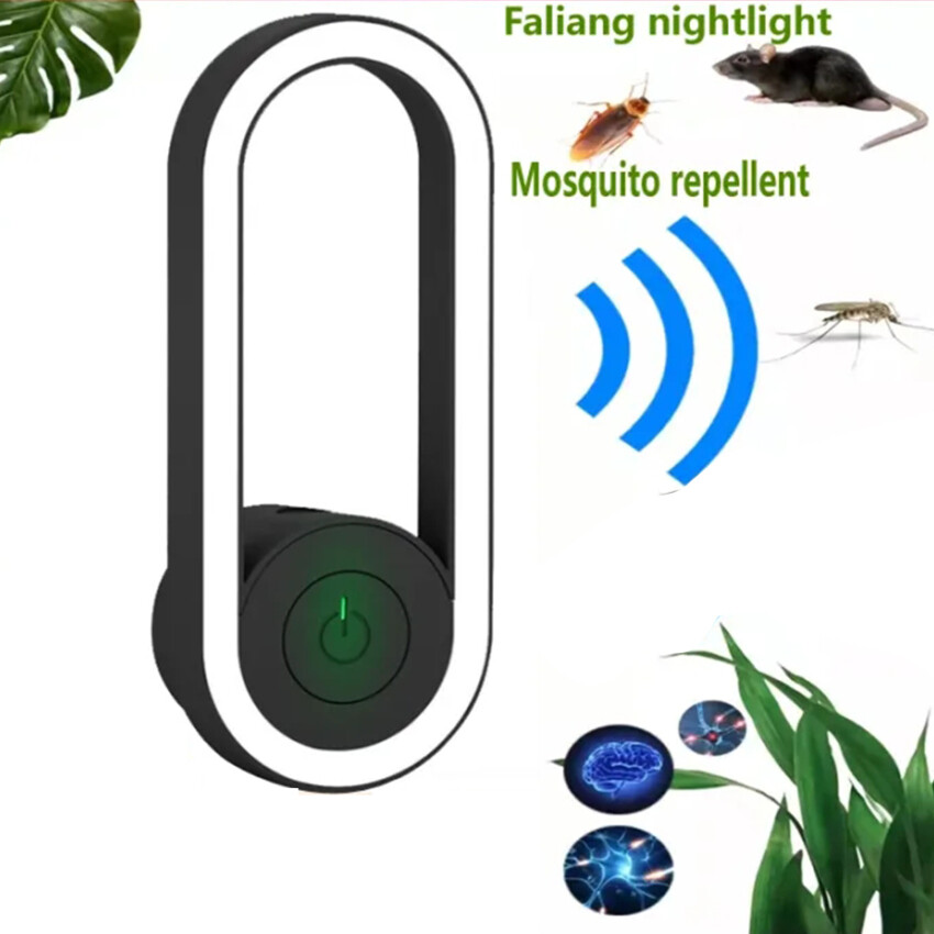 Electric Ultrasonic Pest Repeller Control Mosquito Night Light Repellent Traps Mice Rat Rodent Anti Mosquito Pest Reject Control Insect Powered insect Pest Catcher Killer Electromagnetic Pest Reject
