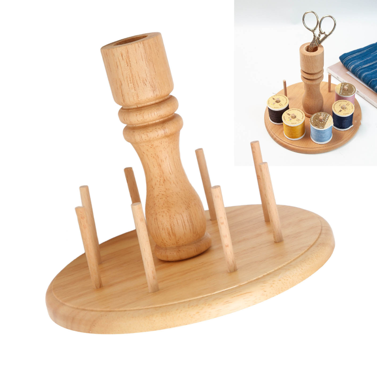 Thread Rack Holder Wooden Thread Holder 8 Spools for Embroidery