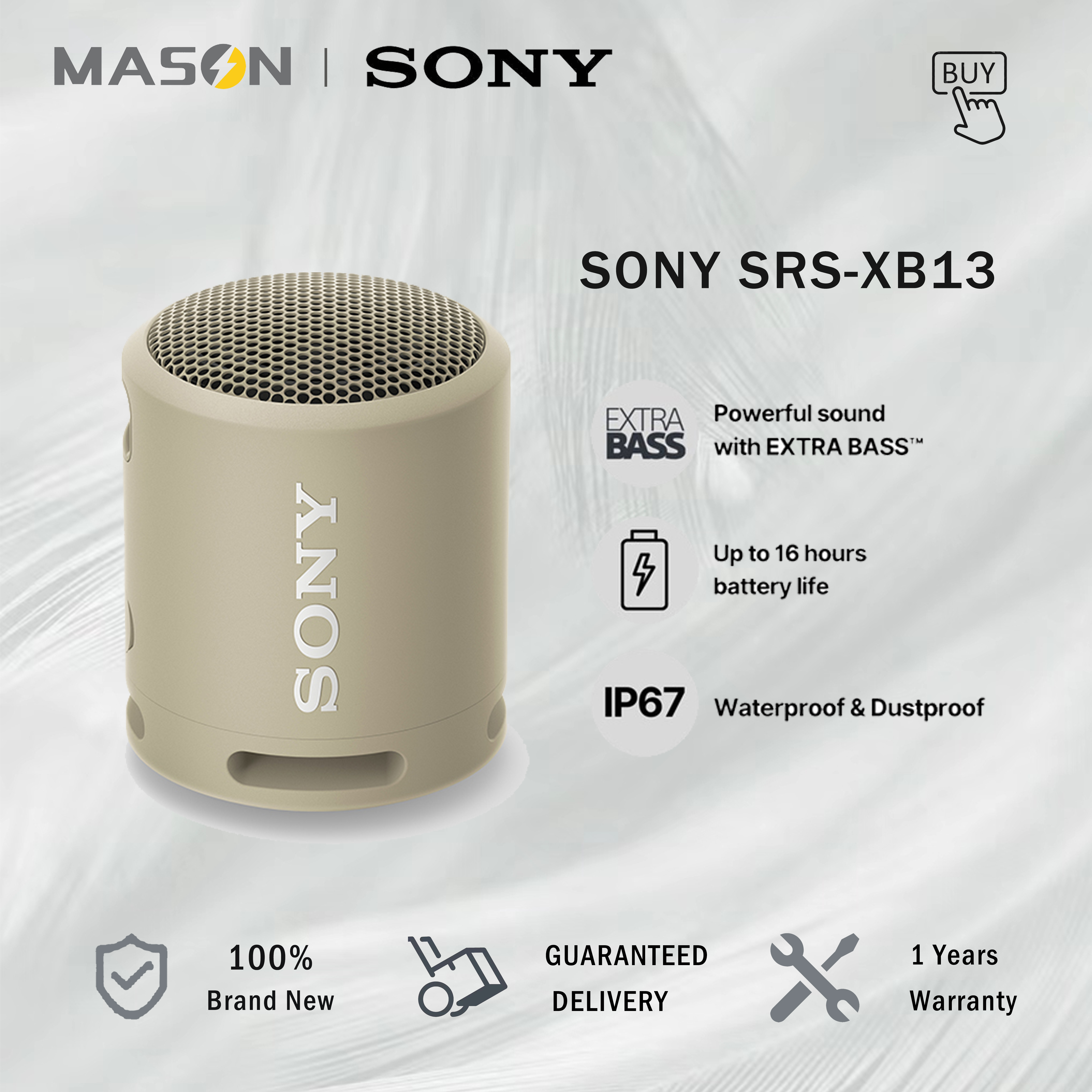 Sony SRS-XB13 Extra Bass Bluetooth Speaker IP67 Waterproof
