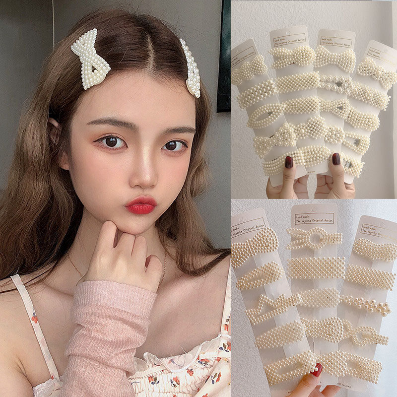 Bow Hair Clip with Pearls