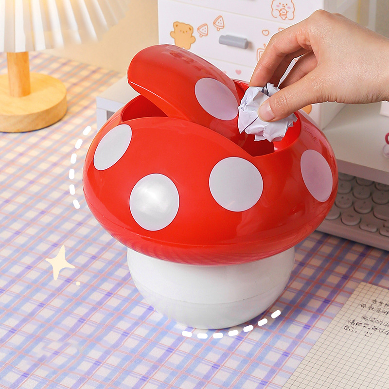Kitchen trash can, shaking head, desktop paper basket, multifunctional household storage bin, car mounted cute desktop trash can