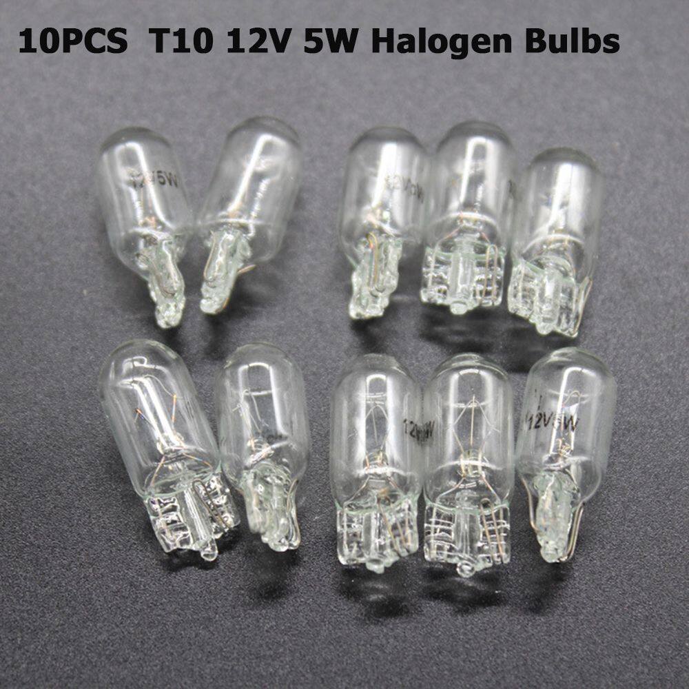 1* 10pcs/set 5W T10 W5W 194 168 12V License Plate Lights Width Lamp Signal Light Halogen Bulbs