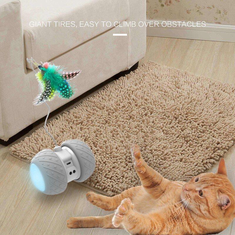 Thú Cưng Điện Tử Đồ Chơi Cho Mèo Thông Minh Tự Động LED Bánh Xe Có Thể Sạc Lại Flash Cán Ánh Sáng Đầy Màu Sắc Gậy Dụ Mèo Cảm Biến Trở Ngại