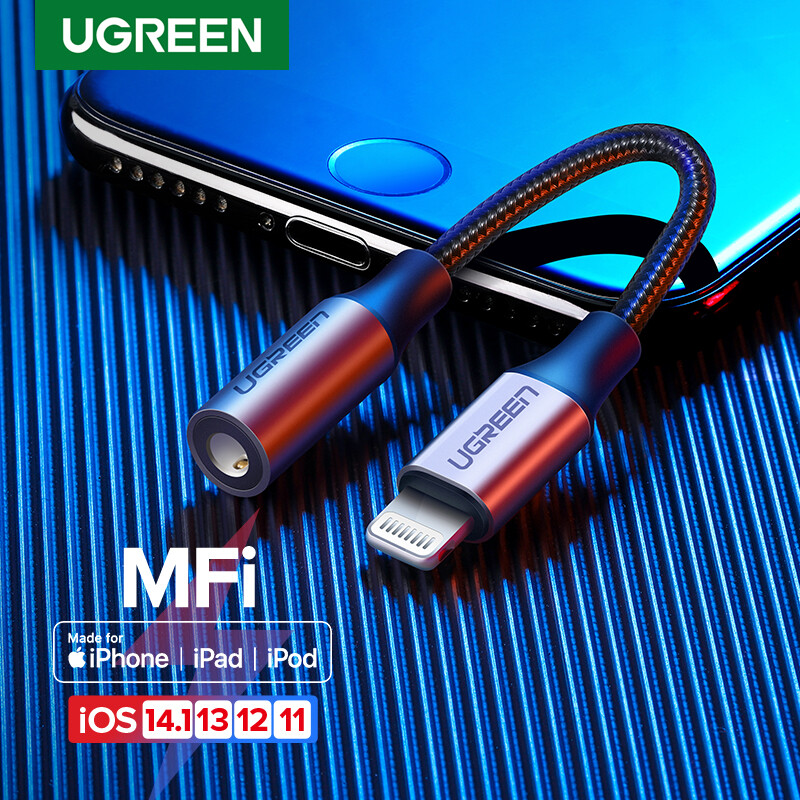 UGREEN MFI Lightning to Jack AUX Cable Made for iPhone 13