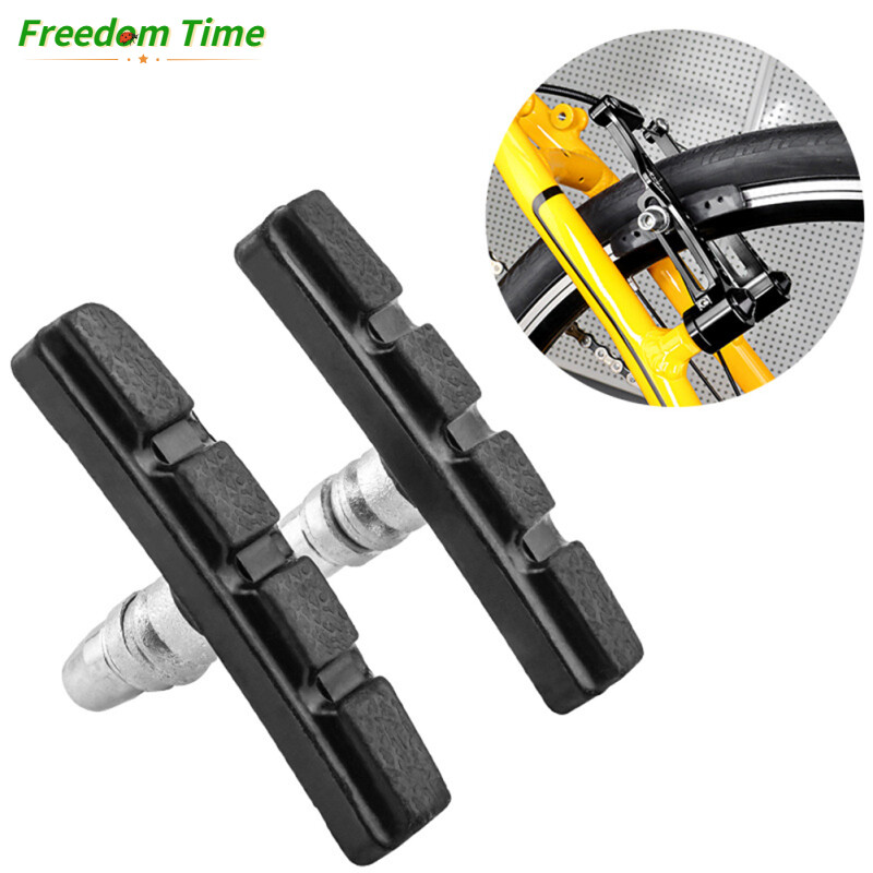 Fast Delivery 1 Pair Mountain Bike V Brake Pads Silent Wear-resistant Bicycle Rubber Brake Block Pads Outdoor Accessories
