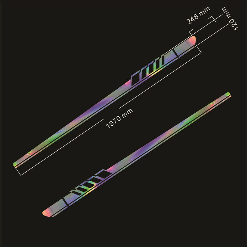 Both Side Vinyl Long Stripe Decal Sticker 2pcs Pack Reflective Car Body-Reliable