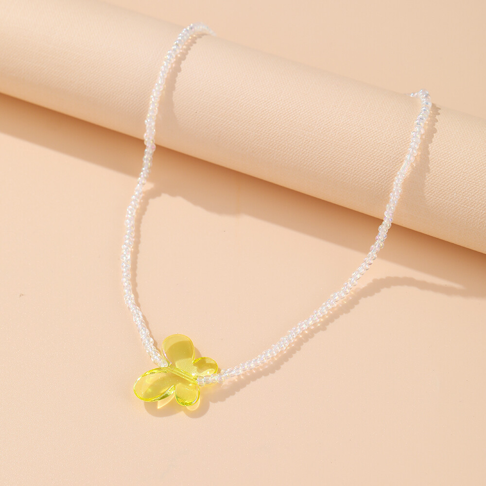 17MILE Kroea Pearl Necklace for women Butterfly Flower Pendant Necklace Fashion Jewelry Gift