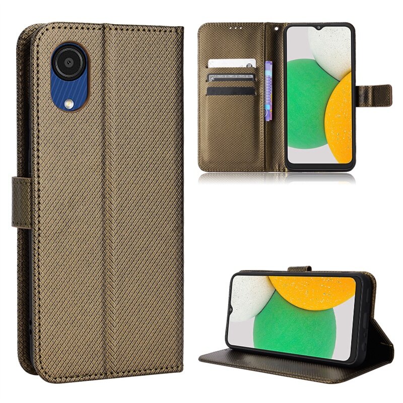 Samsung Galaxy A03 Core Casing Flip Phone Holder Stand Galaxy A03 Core Case Wallet PU Leather Back Cover