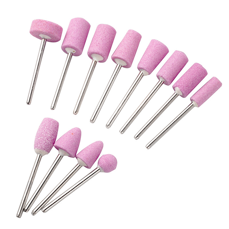[Ready stock] KIRRUN 12Pcs Ceramic Nail Drill Bits, Stainless Steel Ceramic Electric Machine Drill Bits File Nail Art Polishing Grinding Head Manicure Pedicure Tools Set