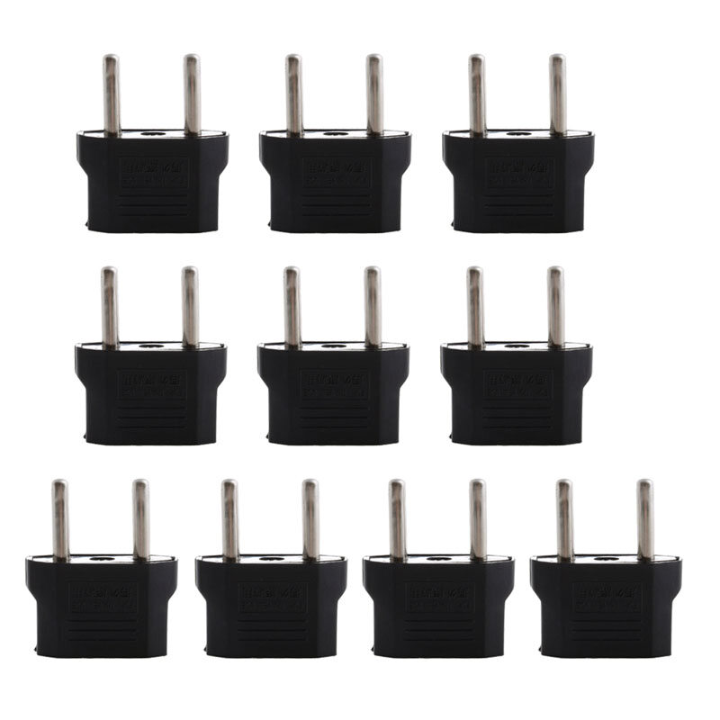 10PCS US USA to EU Europe Euro AC Power Plug Converter Travel Adapter Charger