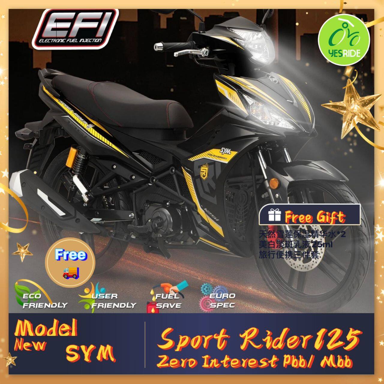 Sym 125 Rider Sym Sport Rider 125i 2025, Malaysia Price, Specs