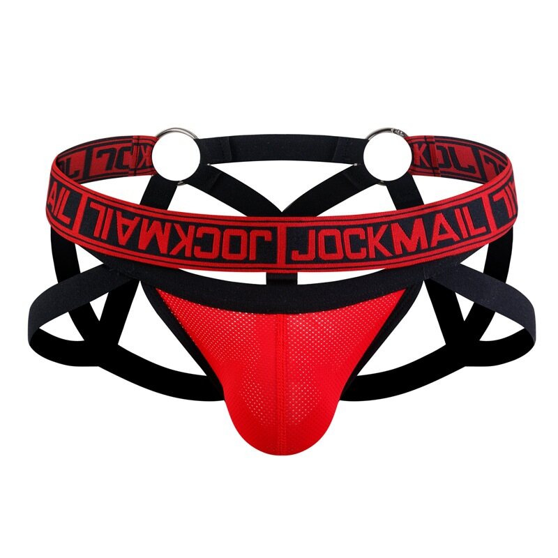JOCKMAIL Men Underwear Jockstrap Mesh Elastic Hollow T-back Underwear