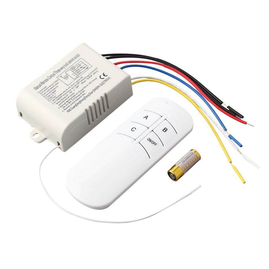 Hot Bán Chạy Nhất năm 220 V 3 Đường Đi VÀO NGÀY/TẮT Kỹ Thuật Số BỘ Công Tắc Điều Khiển từ xa Không Dây Cho Ánh Sáng Đèn