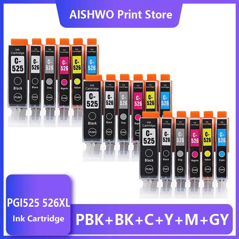 ASW 3 Bộ PGI525 PGI 525 CLI 526 Hộp Mực Cho Máy In Canon Pixma Ip4850